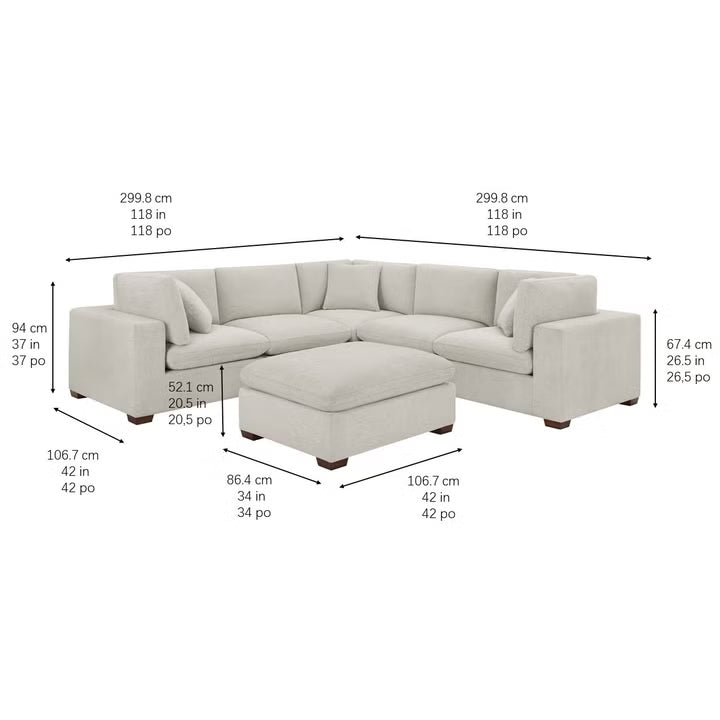 Lowell 6-Piece Modular Sectional Light Gray