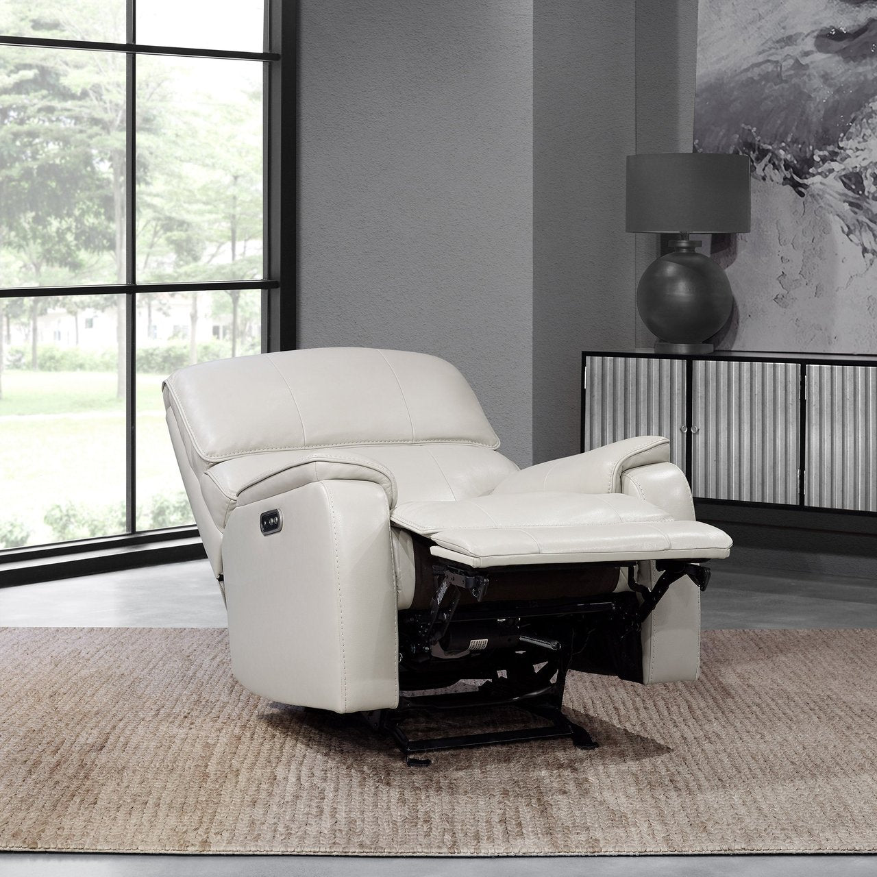Barcalounger Columbia Leather Power Recliner White