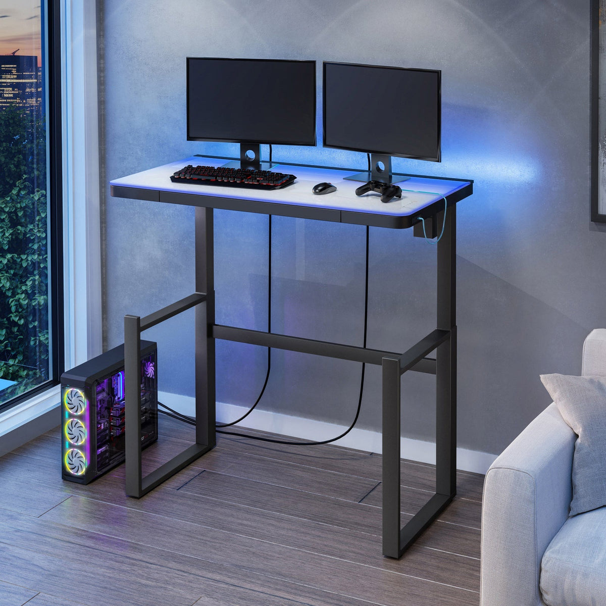 Tresanti Aurora 47-Inch Adjustable Height Desk with LED Lighting – product image 6
