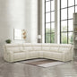 Gearhart 6-Piece Leather Power Reclining Sectional – Ivory