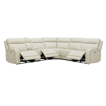 Gearhart 6-Piece Leather Power Reclining Sectional – Ivory