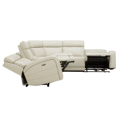Gearhart 6-Piece Leather Power Reclining Sectional – Ivory