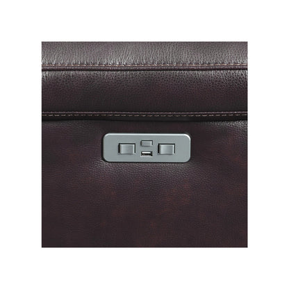 Ridgewin Leather Power Reclining Sofa – Brown – product image 4