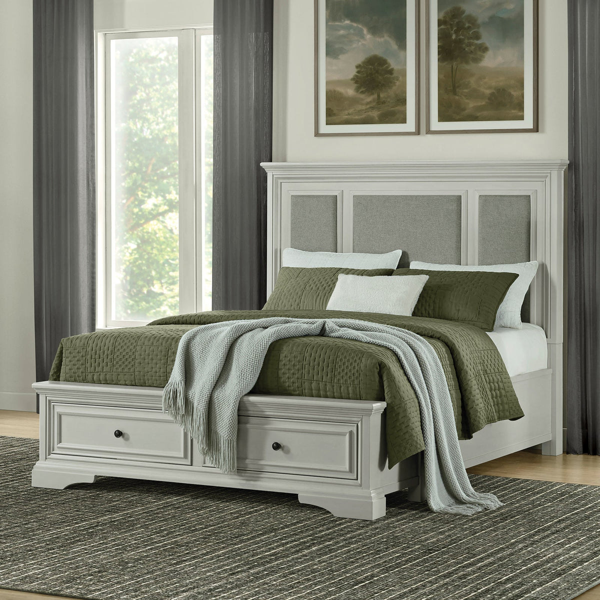 Anistyn King Storage Bed with Upholstered Headboard – product image 1