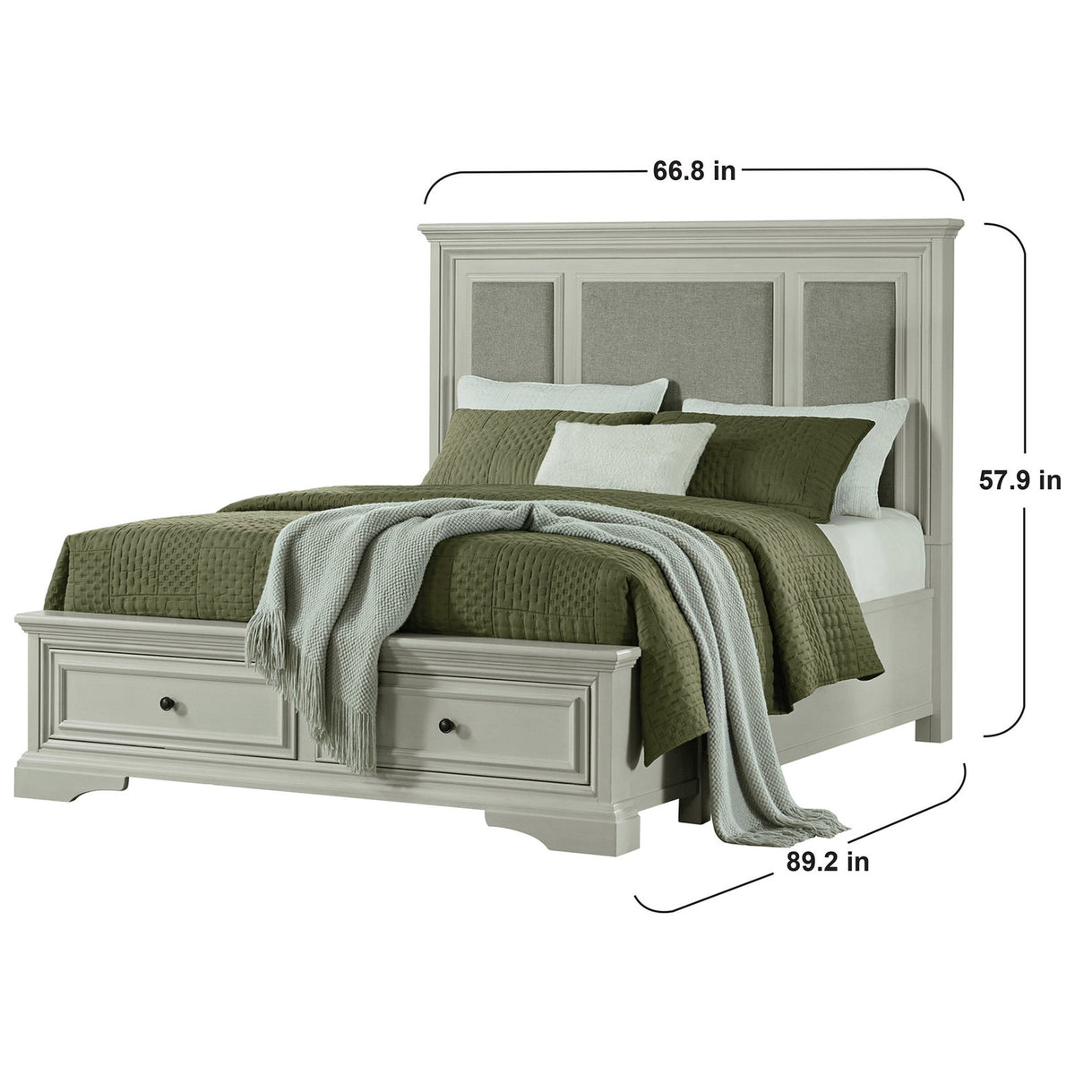 Anistyn King Storage Bed with Upholstered Headboard – product image 2