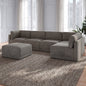 Thomasville Fallon 6-Piece Modular Sectional with Ottoman – Gray – product image 1