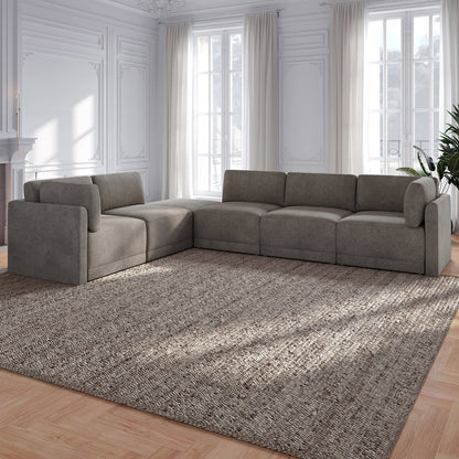 Thomasville Fallon 6-Piece Modular Sectional with Ottoman – Gray – product image 3