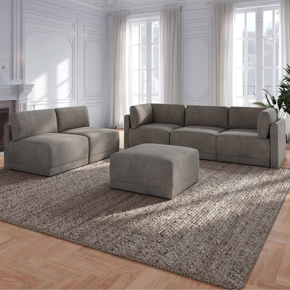 Thomasville Fallon 6-Piece Modular Sectional with Ottoman – Gray – product image 4