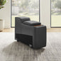 Karson Leather Storage Console with Hidden Cupholders – Gray – product image 1