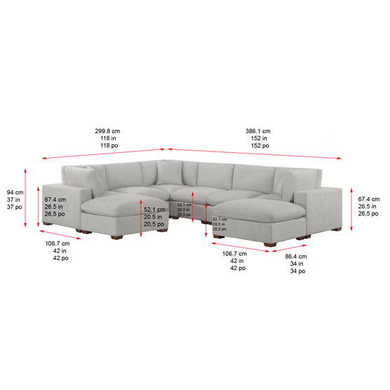 Thomasville Lowell 8-Piece Modular Sectional – Light Gray