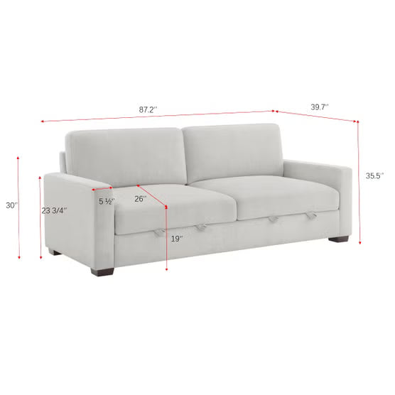 Thomasville Lambert Fabric Sofa with Dual Storage Seats