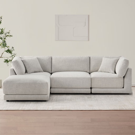 Dayna 4-Piece Fabric Modular Sectional – Light Gray