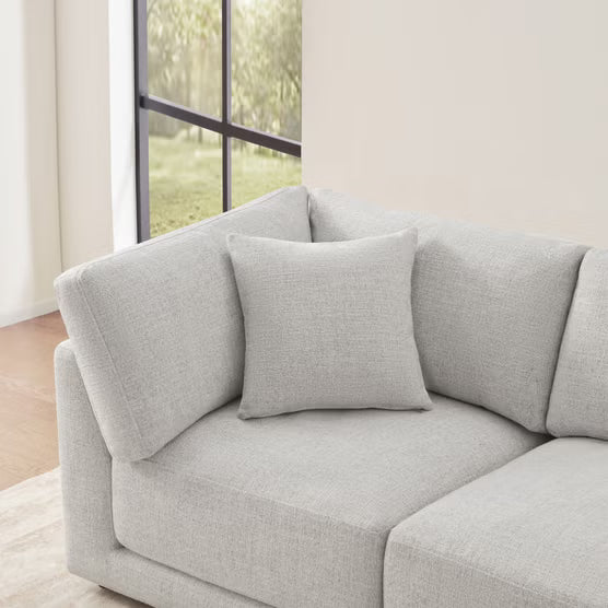 Dayna 4-Piece Fabric Modular Sectional – Light Gray
