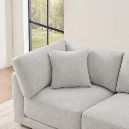 Dayna 4-Piece Fabric Modular Sectional – Light Gray