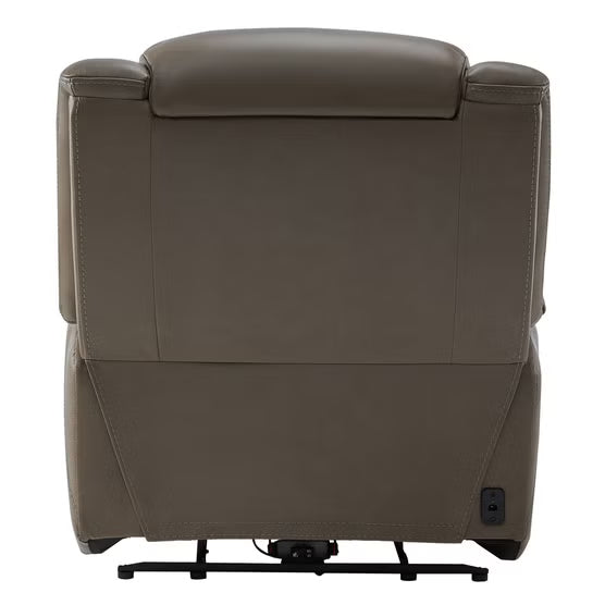 Mason Leather Power Recliner with Power Headrest – Taupe