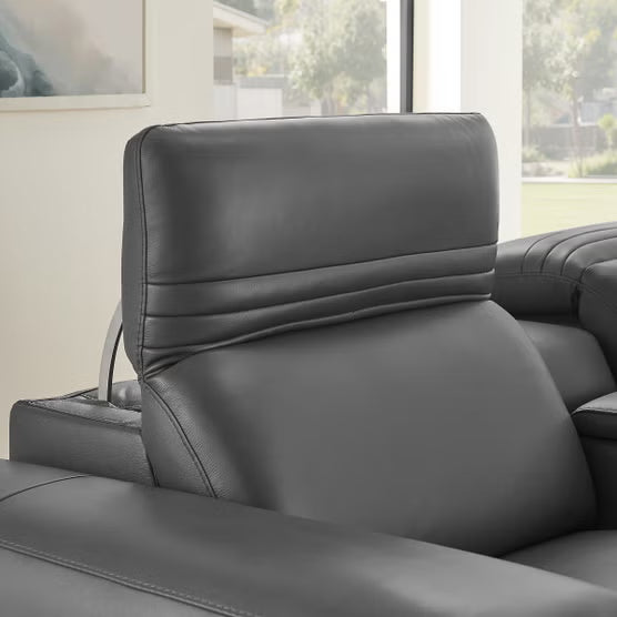 Karson Leather Power Reclining Sectional with Power Headrests - Like New