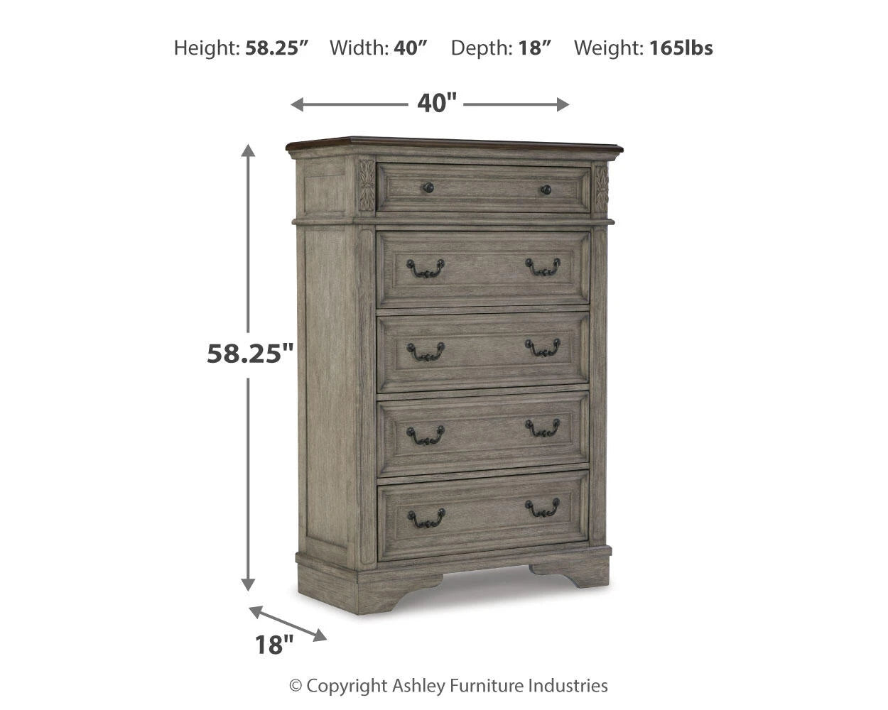 Ashley Lodenbay Five Drawer Chest