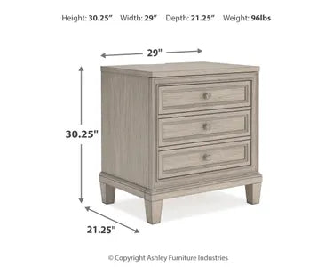 Ashley Jorlaina Three Drawer Night Stand - USB Charging