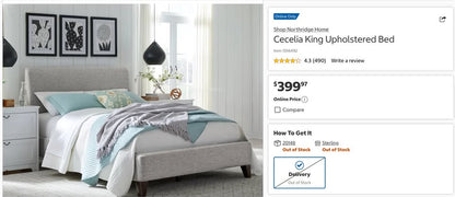 Cecelia Gray King Upholstered Bed