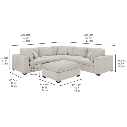 Lowell 6-Piece Modular Sectional Light Gray