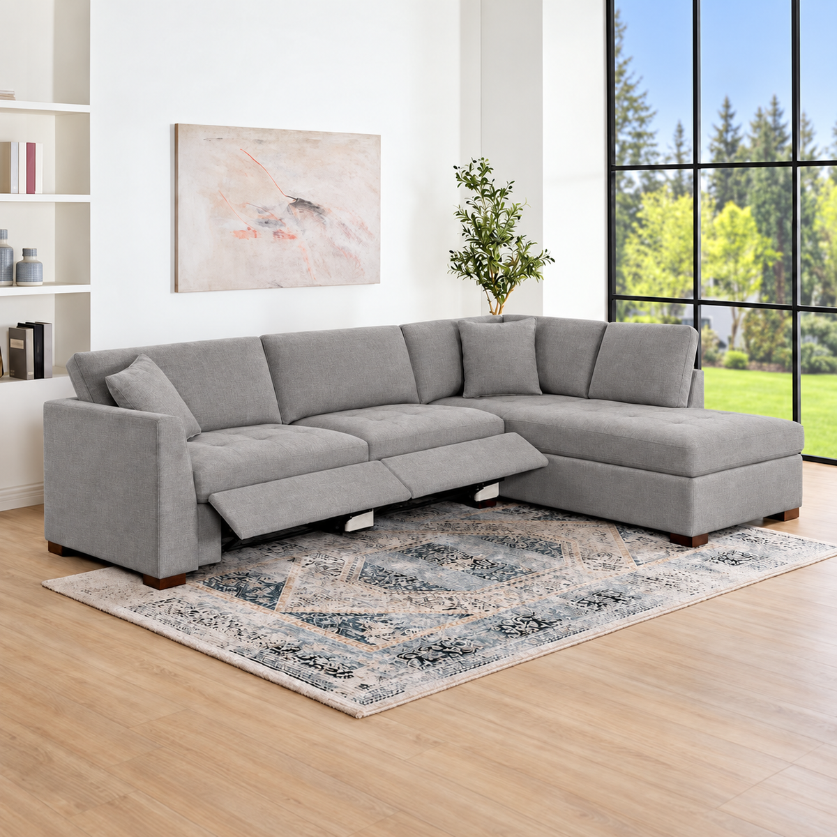 Miles Fabric Power Sectional