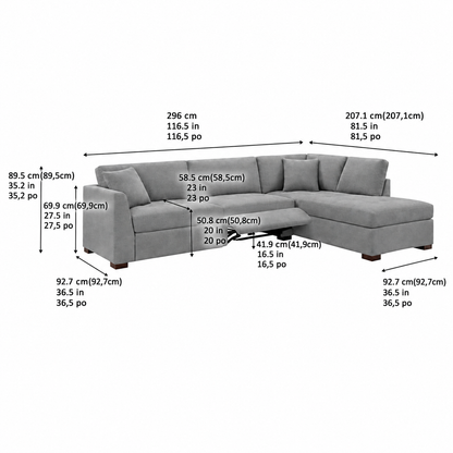 Miles Fabric Power Sectional