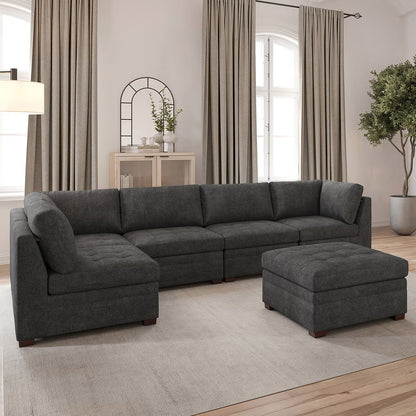 Thomasville Tisdale 6-Piece Fabric Sectional – Gray