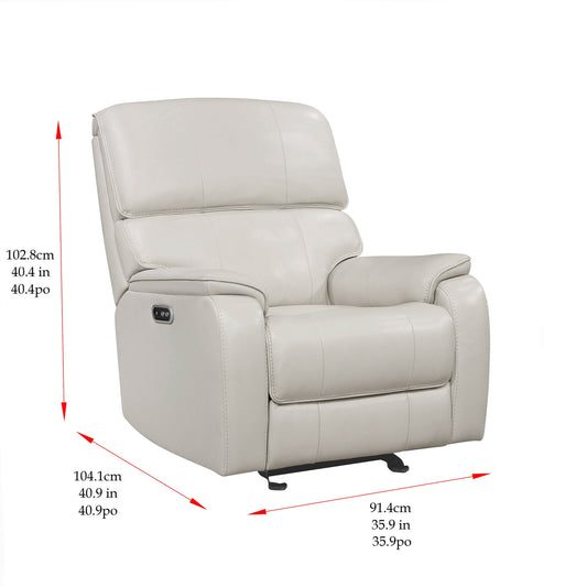 Barcalounger Columbia Leather Power Recliner White